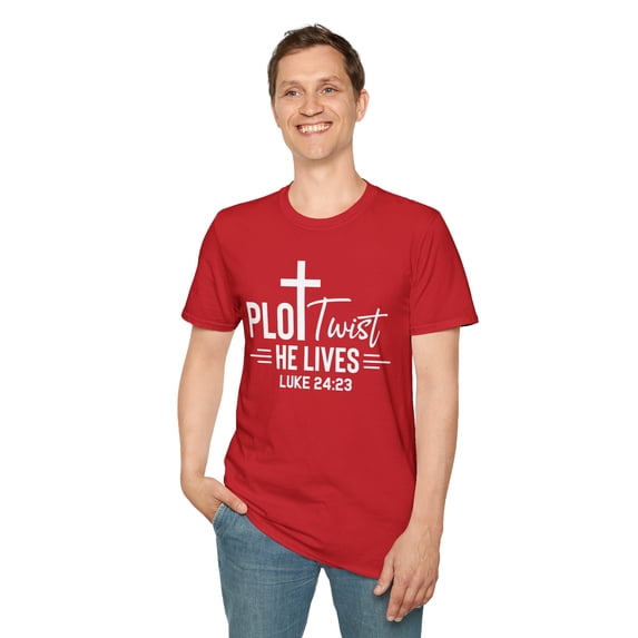 Plot Twist He Lives, Gildan Unisex Softstyle T-Shirt, Graphic Tee, S-3XL
