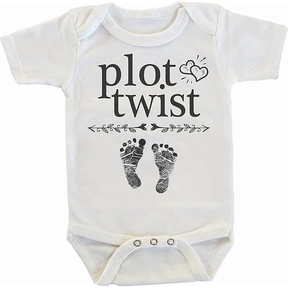 Plot Twist Pregnancy Reveal Announcement Onesie/Bodysuit Gift for Grandma Grandpa Dad Daddy Husband