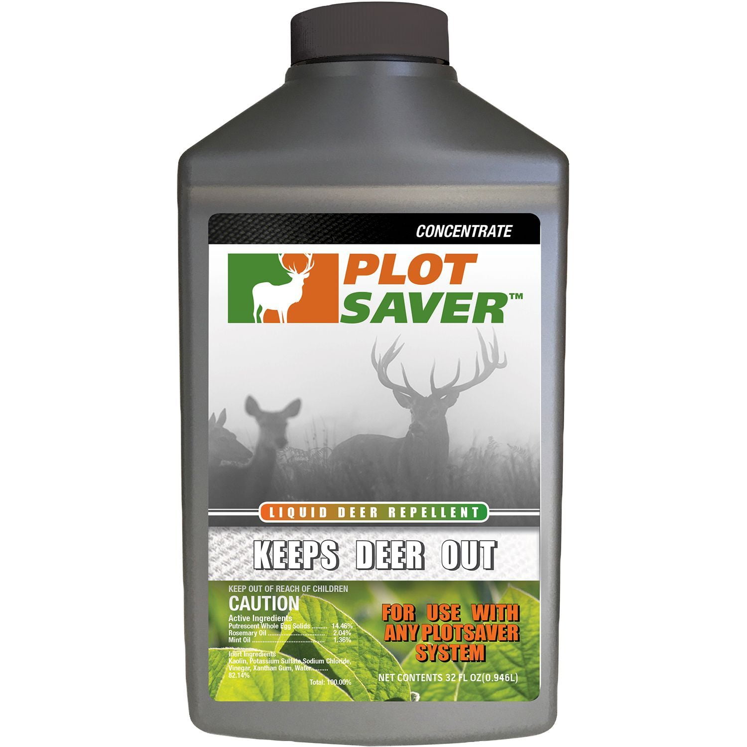 Plotsaver Repellent; Repels Deer, Elk and Moose; Concentrate, 32 oz.