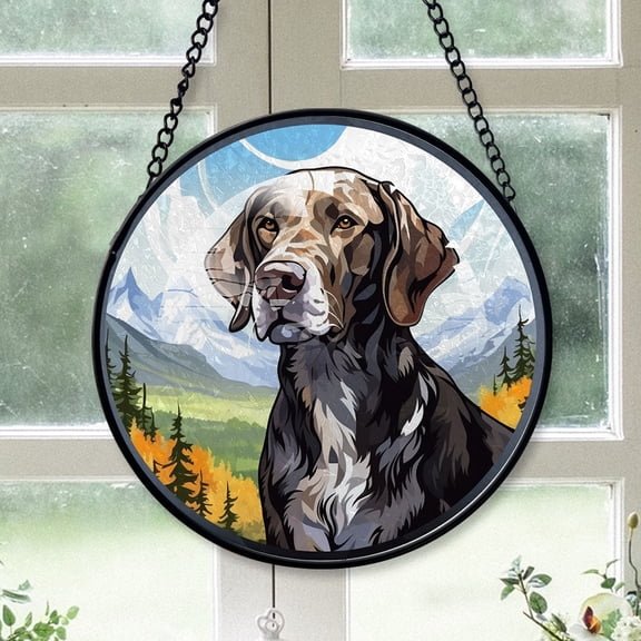 Plott Hound Christmas Dog Ornament Christmas 2025 - Plott Hound Dog Stained Glass SunCatcher for Windows - Christmas, Dog Christmas Decor, Dog Christmas