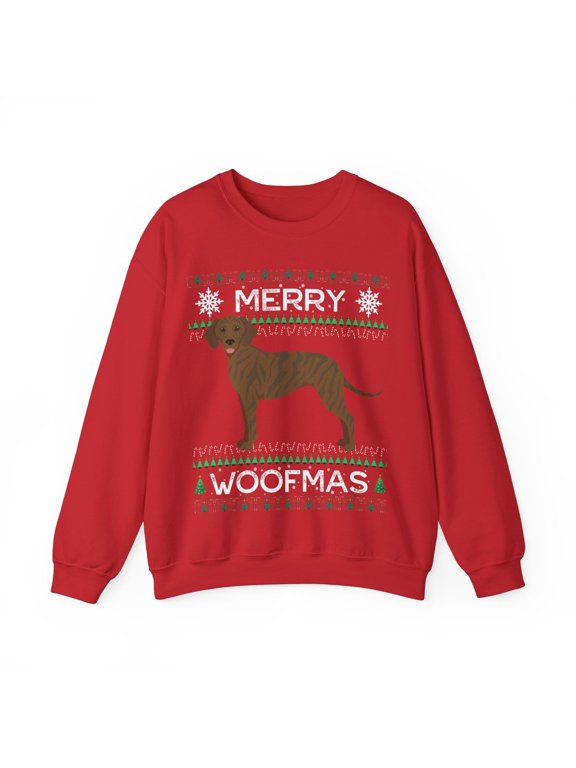 Plott Hound Christmas Sweatshirt Gifts Dog Mom Dad Holiday Woofmas