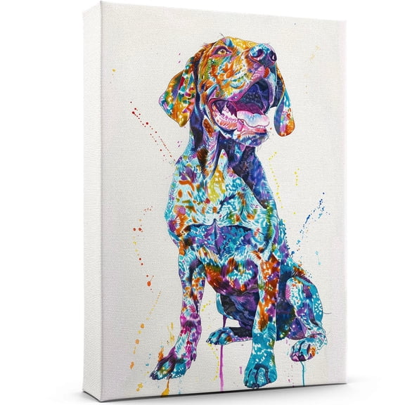 Plott Hound Dog Canvas Wall Art Prints,Watercolor Dog Art Canvas Painting Poster,Pet Canvas Painting Puppy Artwork 8x12 inches