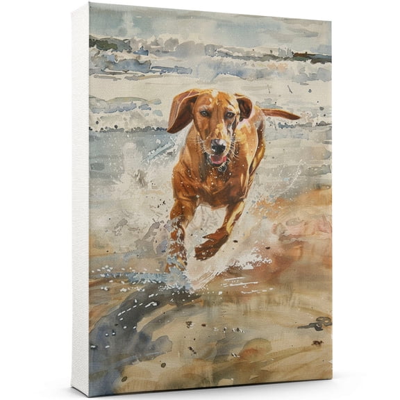 Plott Hound Dog Canvas Wall Art Puppy Print Pet Paintings Artwork, Plott Hound Dog Painting Poster Home Decoration Kids Bedroom Decor Framed