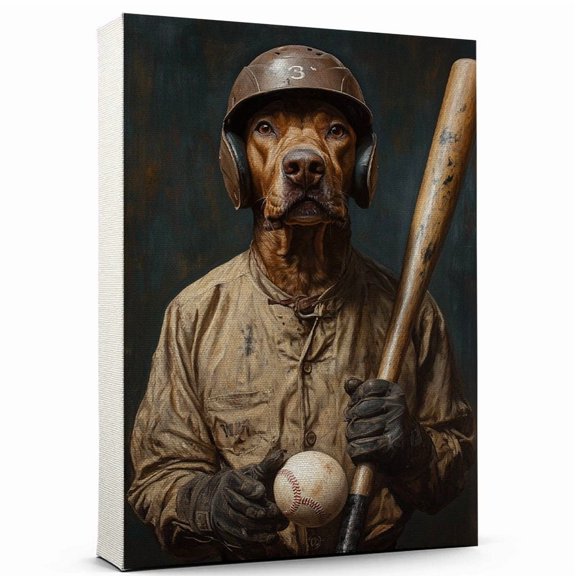 Plott Hound Dog Stretched Canvas Size 8x12 – Sports Dog, Perfect for Animal Lovers, Plott Hound Dog Canvas, Baseball Canvas Size Wall Art