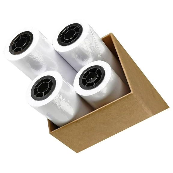 PlotterPaper CAD Paper Rolls 24 x 150 (4 Pack) 20 lb. Uncoated 96 Bright White Paper on a 2 , 75 GSM Plotter Paper For Engineers, Architects, Copy Service Shops w/Inkjet Printers