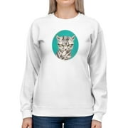 Plotting Cat Sweatshirt Women -Kayomi Harai Designs, Female x-Large