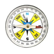 Plotting Compass, Glass Face, Aluminum Casing, 1.5 Diameter, Dial Marked - Eisco Labs