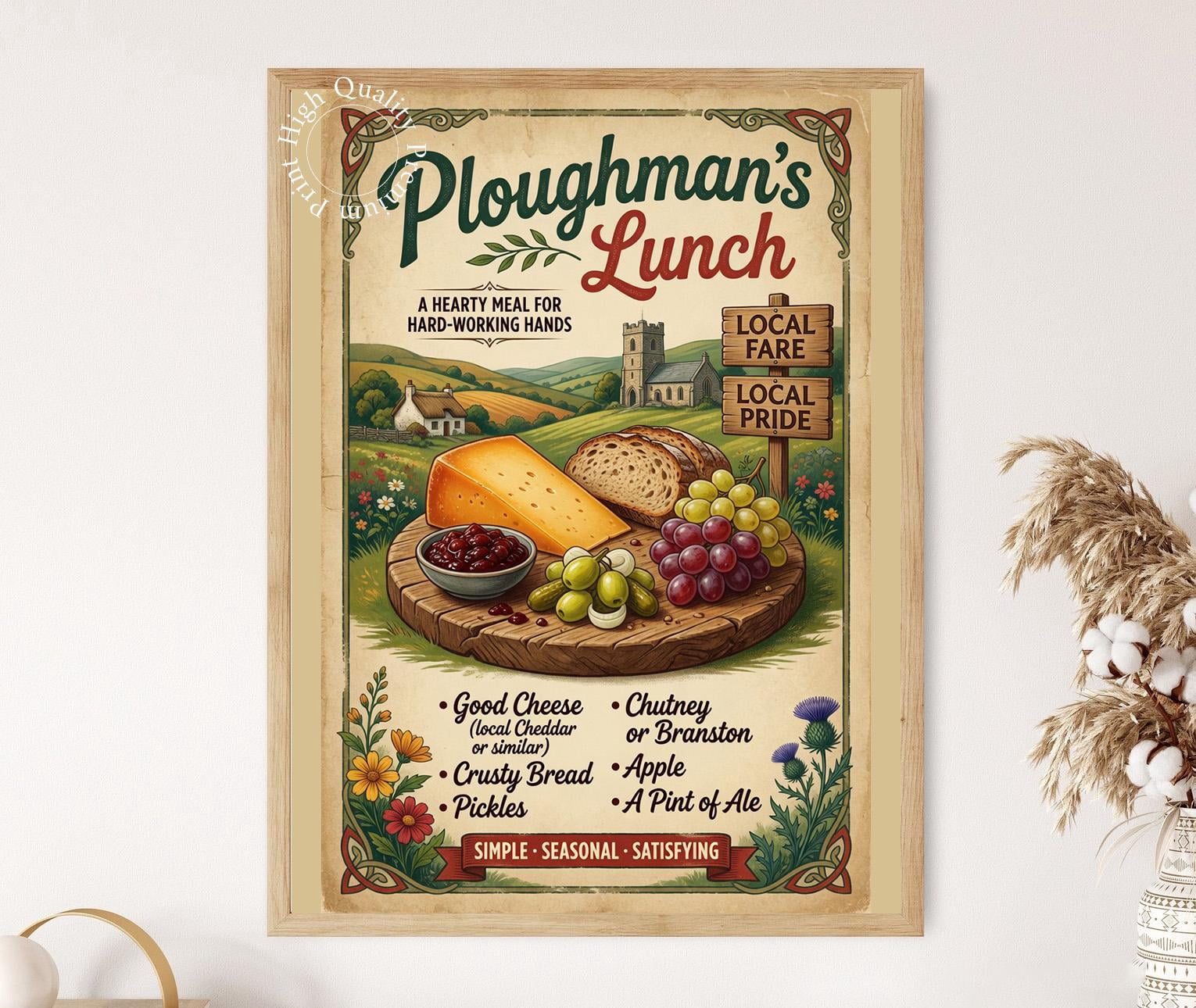 Ploughman S Lunch Print British Pub Food Art Poster , Poster Print Only ...