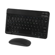 PloutoRich 10 inch Wireless Keyboard and Mouse Combos, Mini Ultra-Slim 78 Keys Tablet Keyboard, Portable Rechargeable Bluetooth Keyboard for Mac Windows Devices