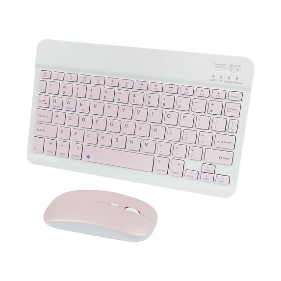 PloutoRich 10 inch Wireless Keyboard and Mouse Combos, Mini Ultra-Slim 78 Keys Tablet Keyboard, Portable Rechargeable Bluetooth Keyboard for Mac Windows Devices