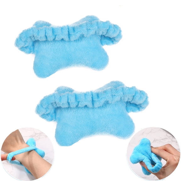 PloutoRich 2PCS Wrist Support for Keyboard Wrist Rest Wrist Pillow Band Comfortable Soft Hand Rest Wrist Support for Mouse, Blue