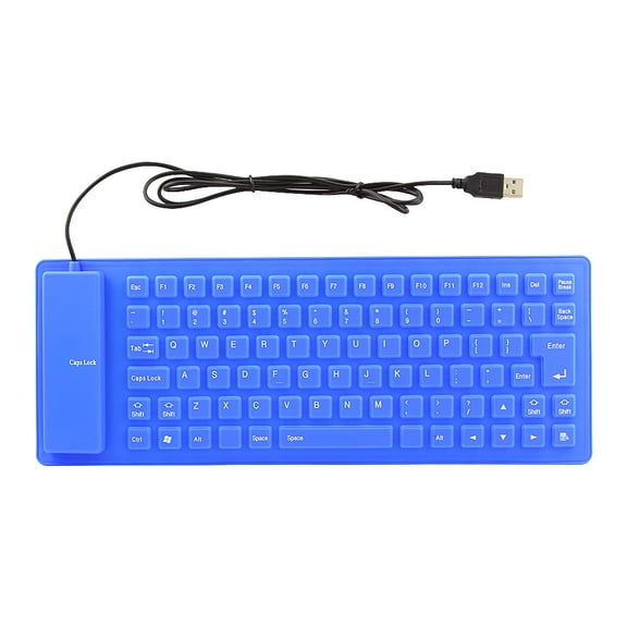 PloutoRich Foldable Silicone Keyboard Wired Portable Ultra Slim Waterproof 85 Keys Flexible Rollup USB Wired Keyboard for Laptop PC