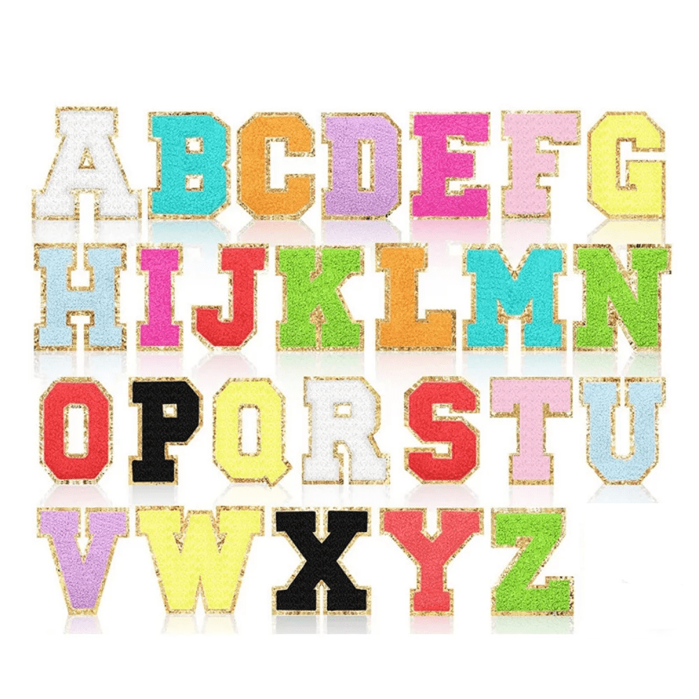 PloutoRich Letter Patches for Clothing, Sew on Patches, Iron on Patches for Clothes, Embroidered Alphabet Patches for Hat Shirts Shoes Bags