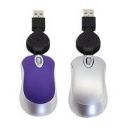 PloutoRich Super Mini USB Wired Mouse, Retractable Small Mini Pocket Mouse, Compact Travel Mice with USB Cord for Laptop Computer