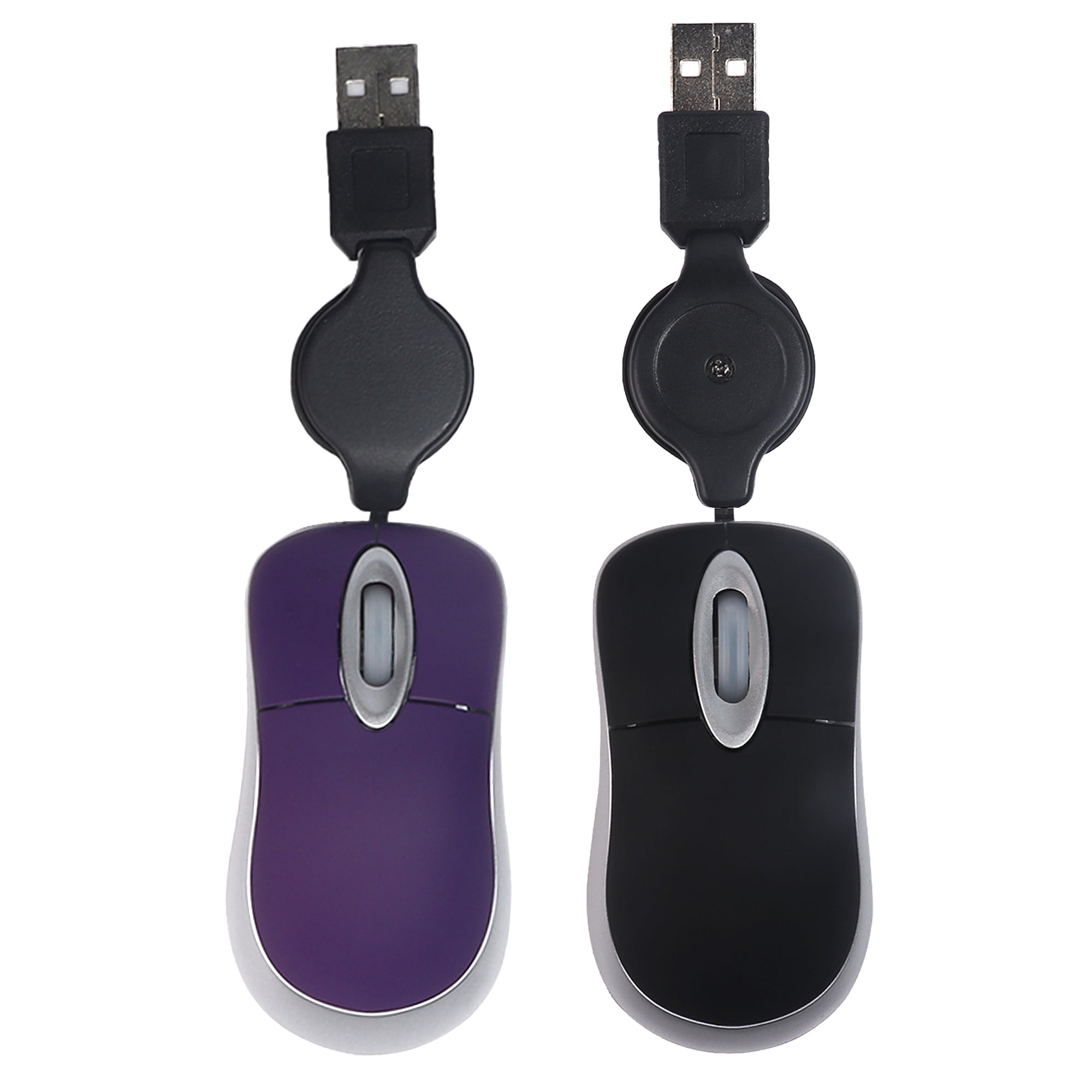 PloutoRich Super Mini USB Wired Mouse, Retractable Small Mini Pocket ...