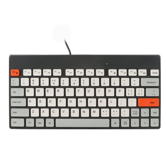 PloutoRich Wired Keyboard, USB Wired Computer Keyboard with 79 Keys, Mini Portable Keyboard for PC/Laptop/Computer/Tablet/Windows/Mac