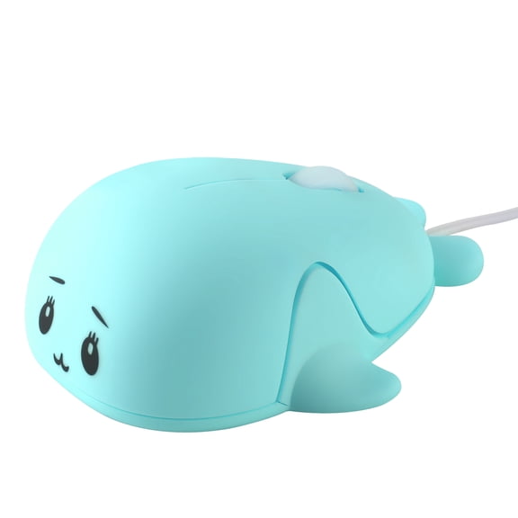 PloutoRich Wired Mouse, Cute Animal Dolphin Shaped Computer Mouse, 1600DPI Optical Mice USB Corded Mouse for Laptop PC Desktop Computer, Gift (Blue)