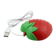 PloutoRich Wired Mouse, Cute Strawberry Shape Computer Mouse, Portable 3 Botton Optical Mice, USB Corded Mouse for Laptop Desktop PC Red