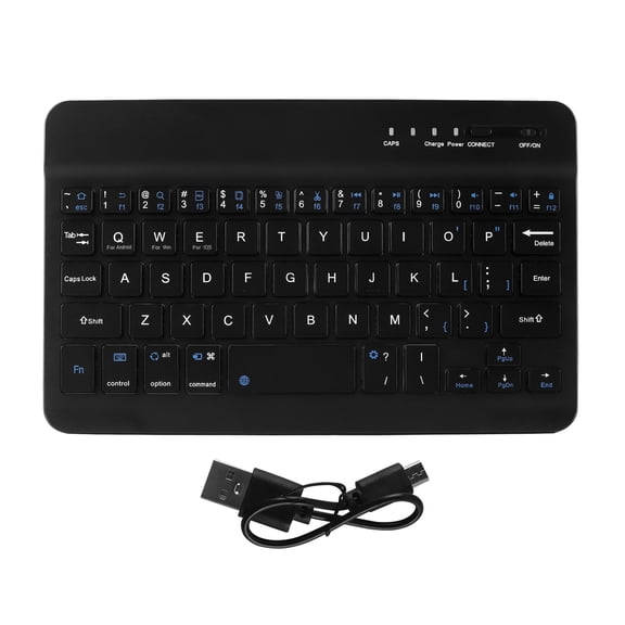 PloutoRich Wireless Keyboard, 7/8 inch Bluetooth Keyboard, Ultra-Thin Rechargeable Keyboard for Laptop Mobile Phone Tablet,Three-system Universal