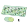 thumbnail image 1 of PloutoRich Wireless Keyboard and Mouse Combo, 2.4GHz Wireless Retro Cute Keyboard with 84 Key and Mouse Set, 1200DPI Optical Computer Mouse for Laptop PC Desktop, 1 of 9