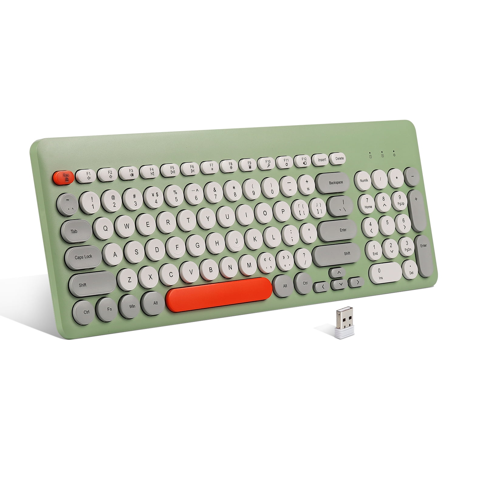 PloutoRich Wireless Keyboard, Ultra Thin Compact 96Key Silent Computer