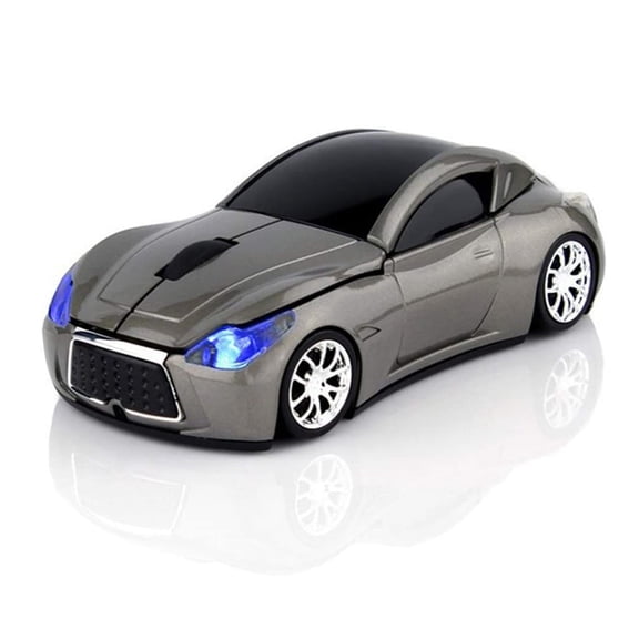 PloutoRich Wireless Mouse, 2.4GHz Car Shape Mouse, Optical Cordless Mice with USB Receiver for PC Laptop Computer, Gray