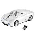 thumbnail image 1 of PloutoRich Wireless Mouse Cool Sports Car Shaped Mouse 2.4GHz1600DPI Optical Cordless Mice for Laptop PC Computer Gift, White, 1 of 9