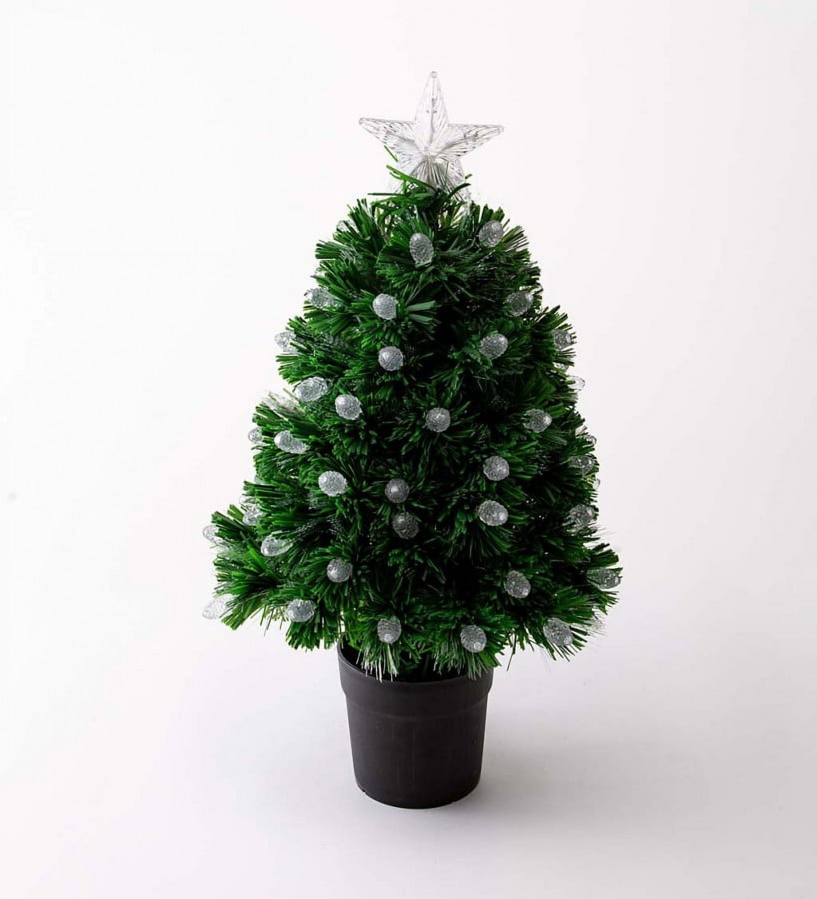 Plow & Hearth 2'H FiberOptic ColorChanging Tabletop Christmas Tree