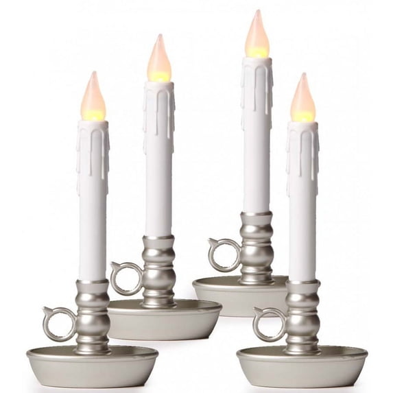 Plow & Hearth 4-Pack Battery-Operated Single Window LED Window Candles