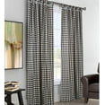 thumbnail image 1 of Plow & Hearth 63"L x 80"W Thermalogic Check Tab-Top Curtain Pair, in Black, 1 of 1