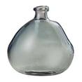 thumbnail image 1 of Plow & Hearth Askew Recycled Glass Balloon Vase, 9" Smokey Blue, 1 of 2