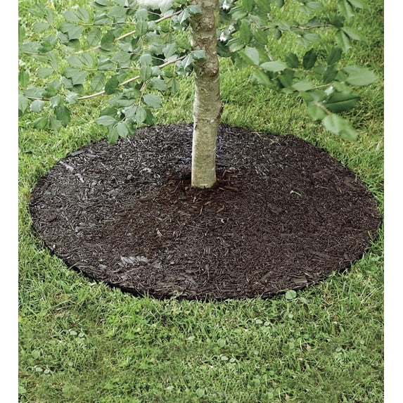 Plow & Hearth Black Rubber Mulch, 36" dia with Weed Blocking Character