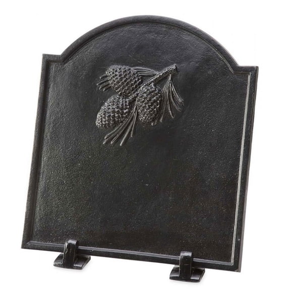 Plow & Hearth Cast Iron Fireplace Fireback with Pine Cone Design