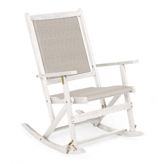 Plow & Hearth Claytor Folding Eucalyptus Outdoor Rocker