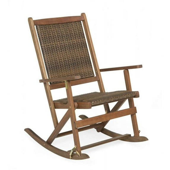 Plow & Hearth Claytor Folding Eucalyptus Outdoor Rocker