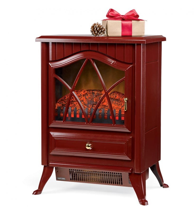 Plow u0026 Hearth Compact Electric Stove Red - Walmart.com