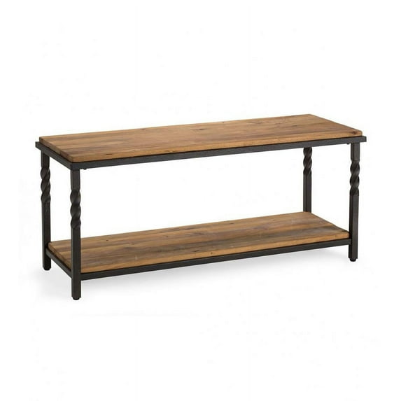 Plow & Hearth Deep Creek Bench/Table with Metal Frame and Rustic Wood