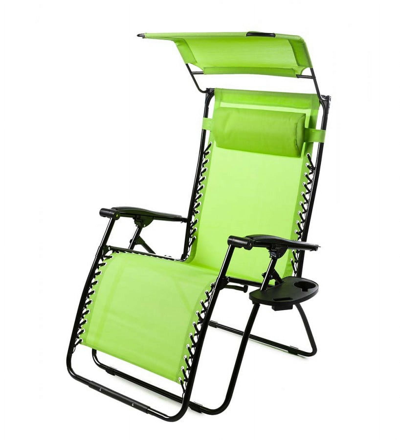 Plow & Hearth Deluxe Zero Gravity Chair With Awning, Table And Drink ...