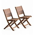 thumbnail image 1 of Plow & Hearth Eucalyptus Folding Bistro Chairs, Set of 2, 1 of 3