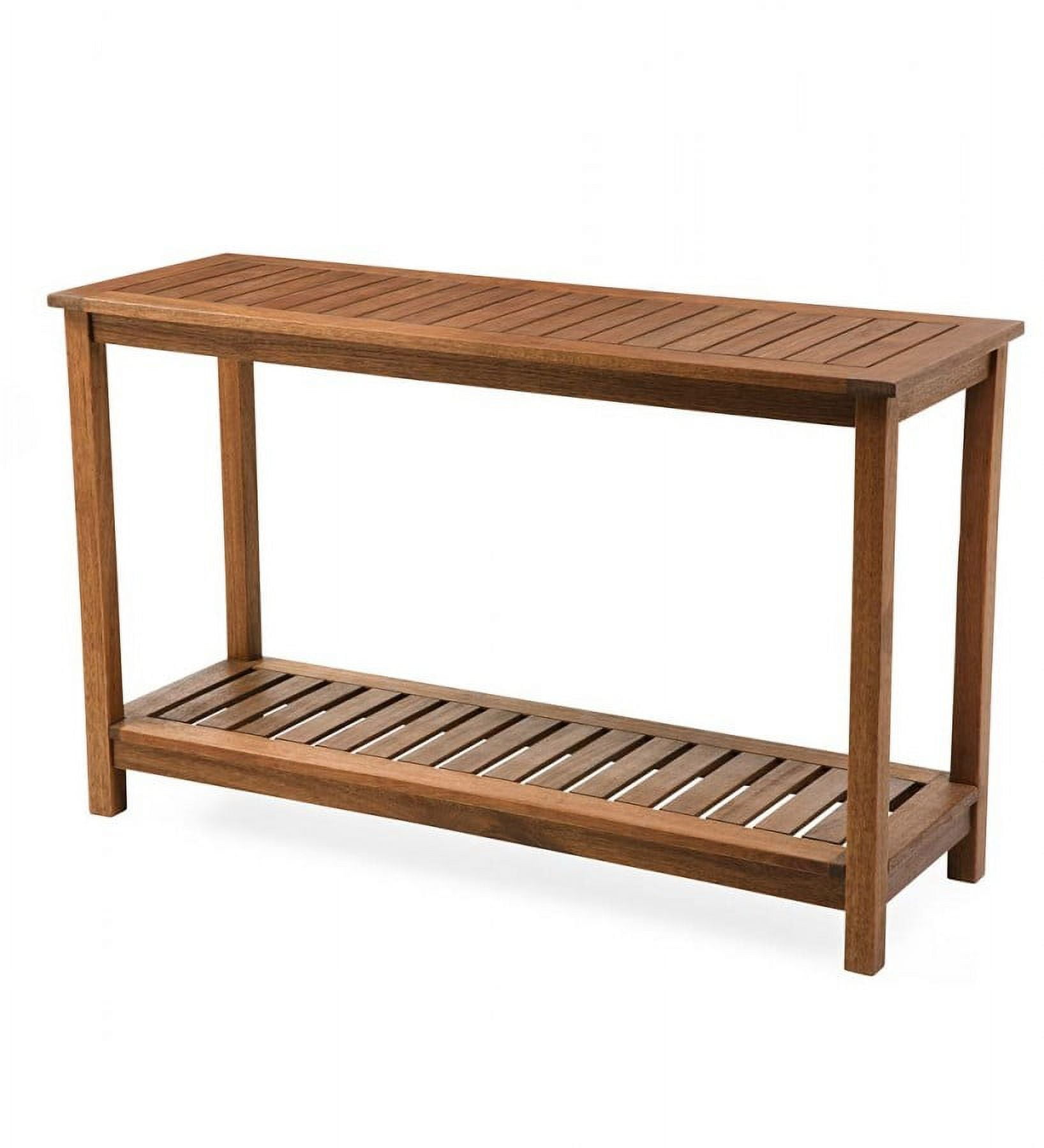 Plow & Hearth Eucalyptus Wood Console Table, Lancaster Outdoor