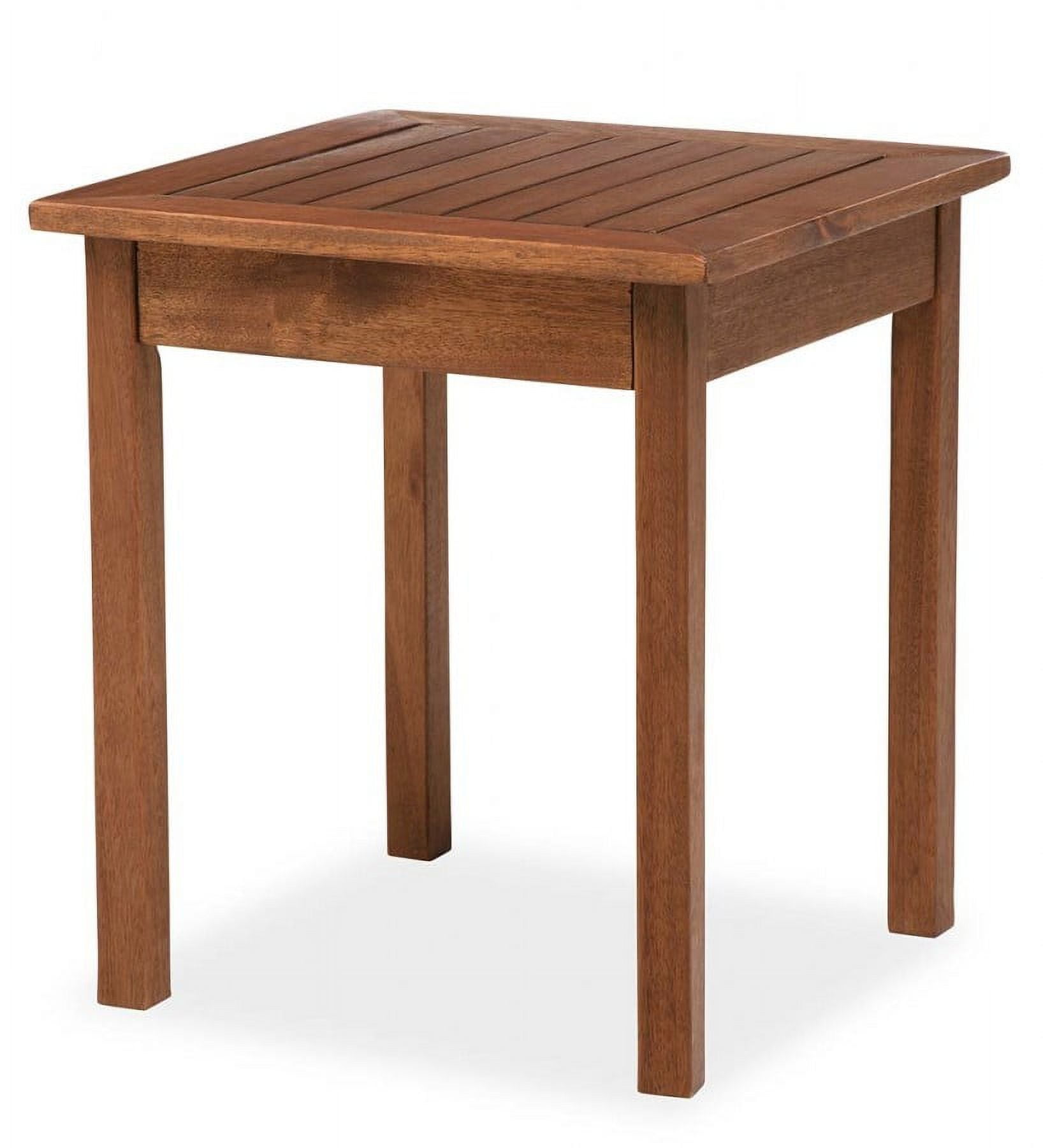 Eucalyptus Wood Outdoor Side Table in Natural Finish