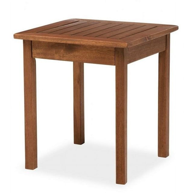 Plow & Hearth Eucalyptus Wood Outdoor Side Table, Lancaster Collection, in Natural