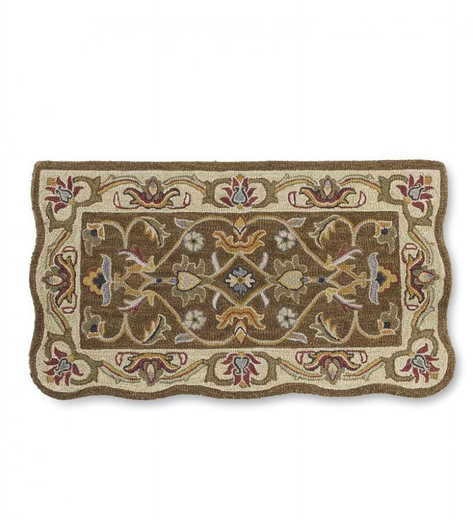 Heart Rug Mc Plow & Hearth Hand-Tufted Fire Resistant Scalloped Wool McLean Hearth ...