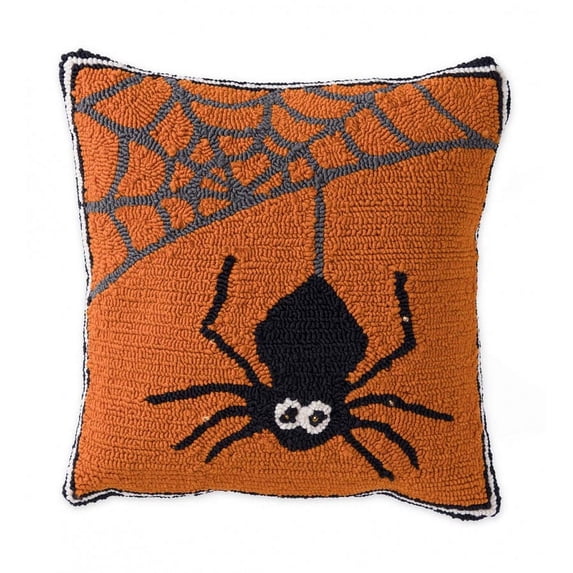 Plow & Hearth Indoor/Outdoor Polypropylene Lighted Spider Web Throw Pillow