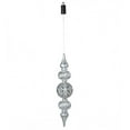thumbnail image 1 of Plow & Hearth Indoor/Outdoor Shatterproof Holiday Lighted Large Finial Hanging Ornament Tiered Silver, 1 of 1