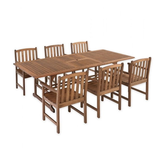 Plow & Hearth Lancaster Extension Table Set, Extension Table and 6 Chairs