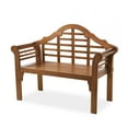 thumbnail image 1 of Plow & Hearth Lutyens Wood Garden Bench, in Natural, 1 of 2
