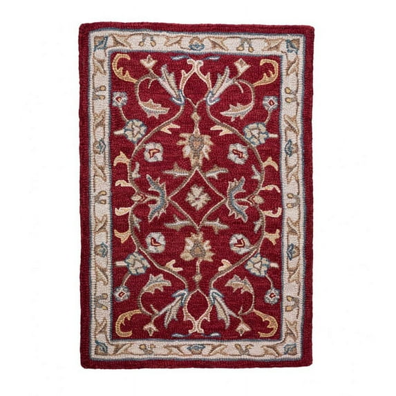 Plow & Hearth McLean Wool Rug, 5' x 8' - Merlot