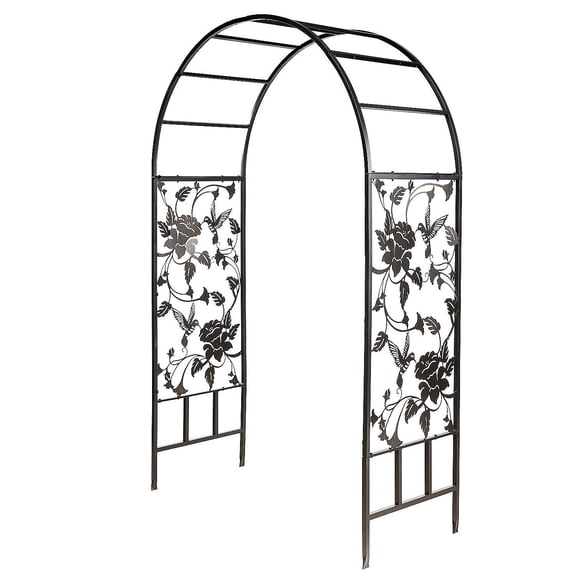 Plow & Hearth Metal Arched Hummingbird Garden Arbor