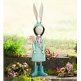 thumbnail image 1 of Plow & Hearth Metal Storybook Rabbit Garden Statue Blue, 1 of 2